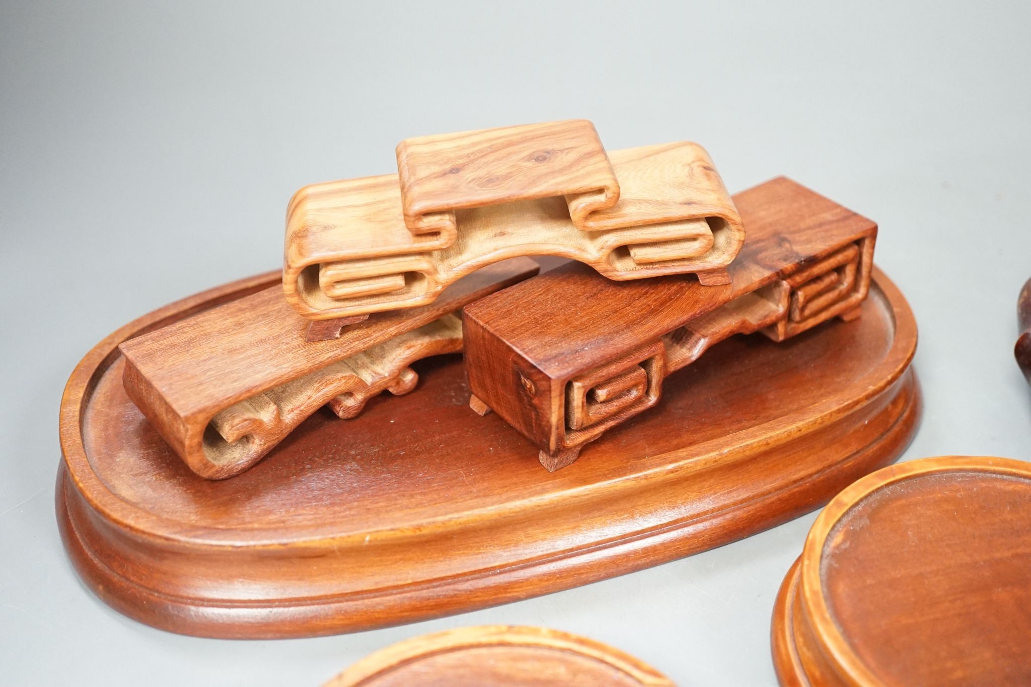 A group of nine Chinese and European hardwood stands